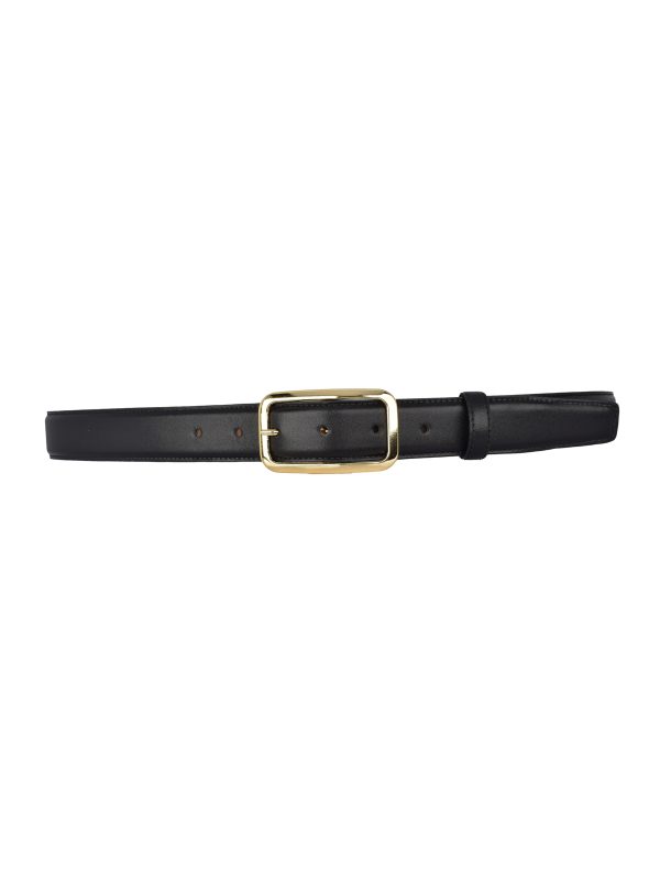 Hakiki Deri, 3 cm Gold Renk Tokalı, Siyah, Dikişli Klasik Kadın Kemeri, 3cmkla50 - Görsel 7