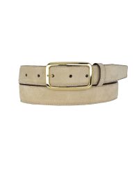 Hakiki Deri, 3 cm Gold Renk Tokalı, Krem Süet, Dikişli Klasik Kadın Kemeri, 3cmkla50 - Görsel 8